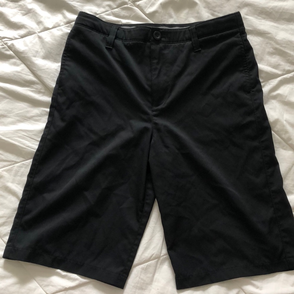 Boys Black Under Armour Golf Shorts